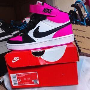 Nike Pink and Black High-Top Sneakers
